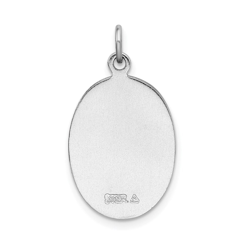 Sterling Silver Rhodium-plated St. Christopher Medal