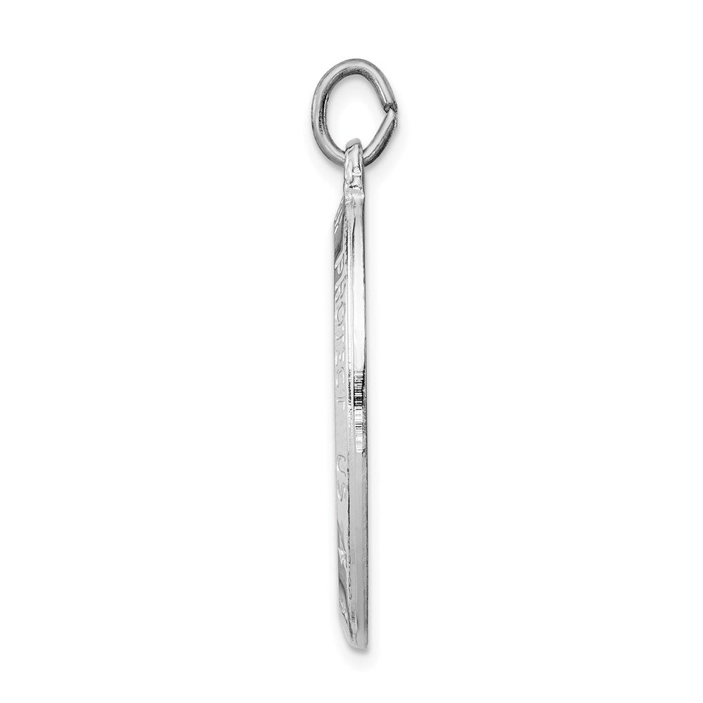 Sterling Silver Rhodium-plated St. Christopher Medal