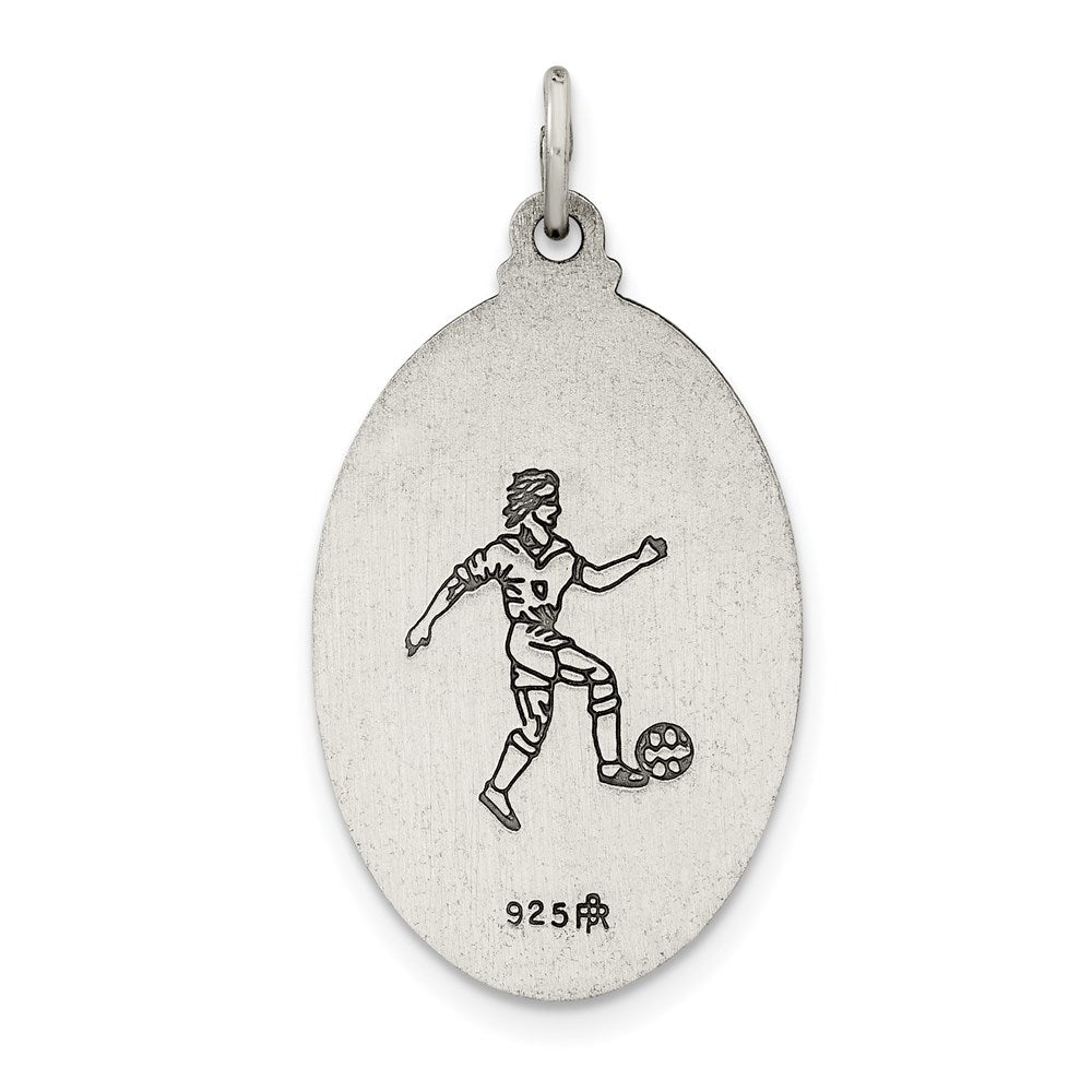 Sterling Silver Antiqued St.Christopher Soccer Medal