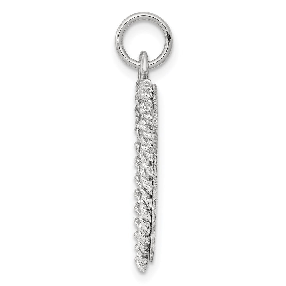 Sterling Silver Rhodium-plated Sweet Sixteen Disc Charm