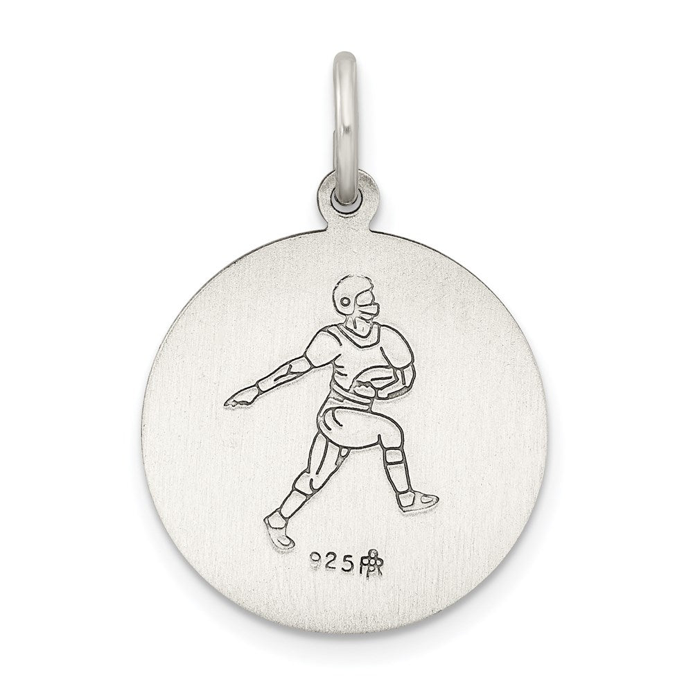 Sterling Silver Antiqued St. Christopher Football Medal