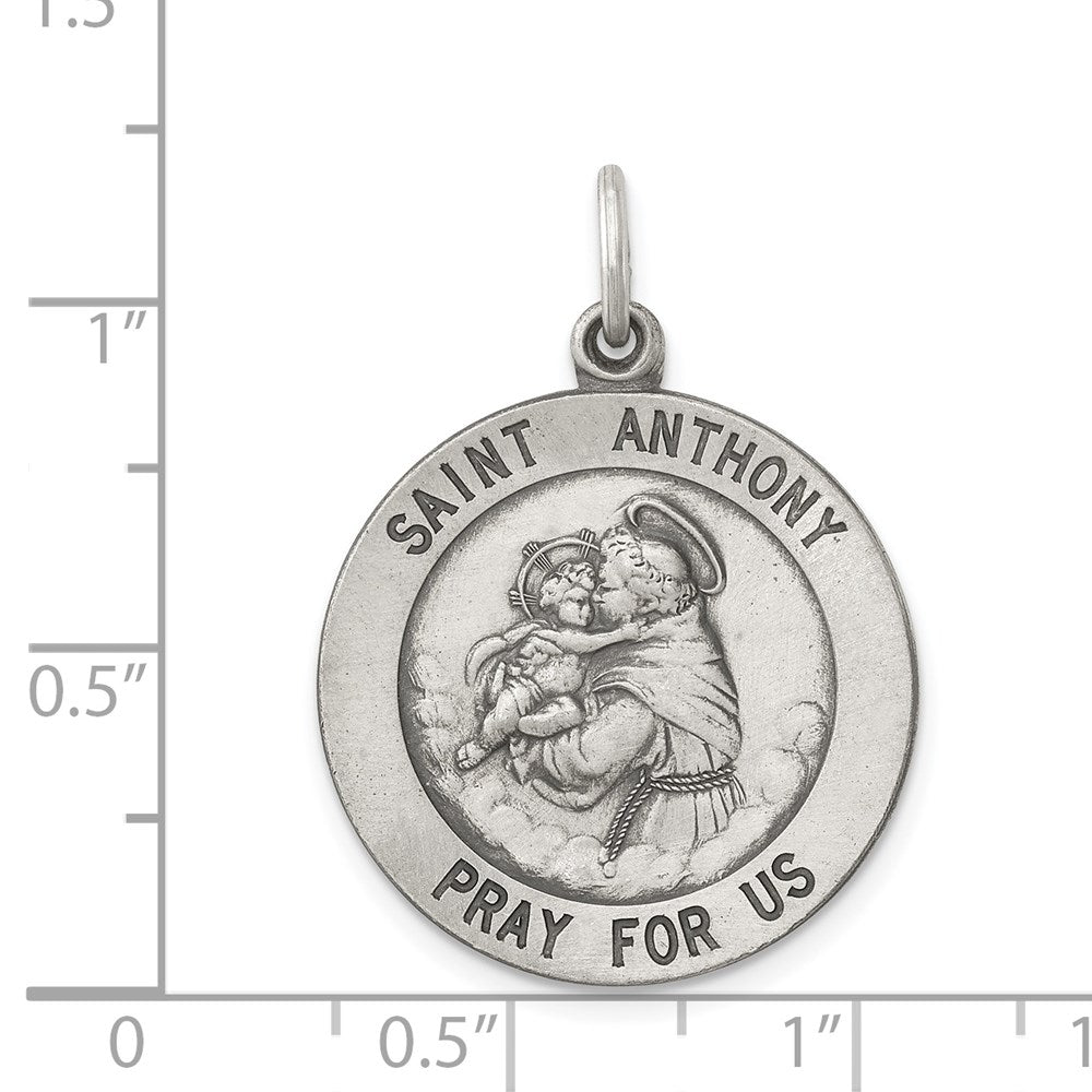 Sterling Silver Antiqued Saint Anthony Medal