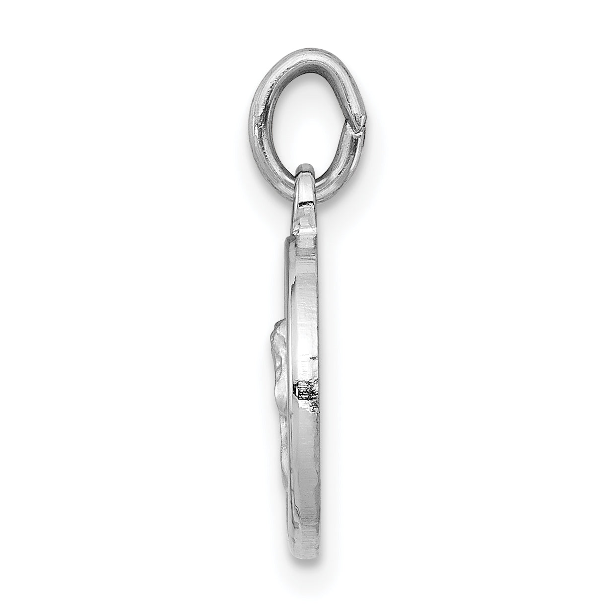 Sterling Silver Platinum-plated Angel Medal Charm