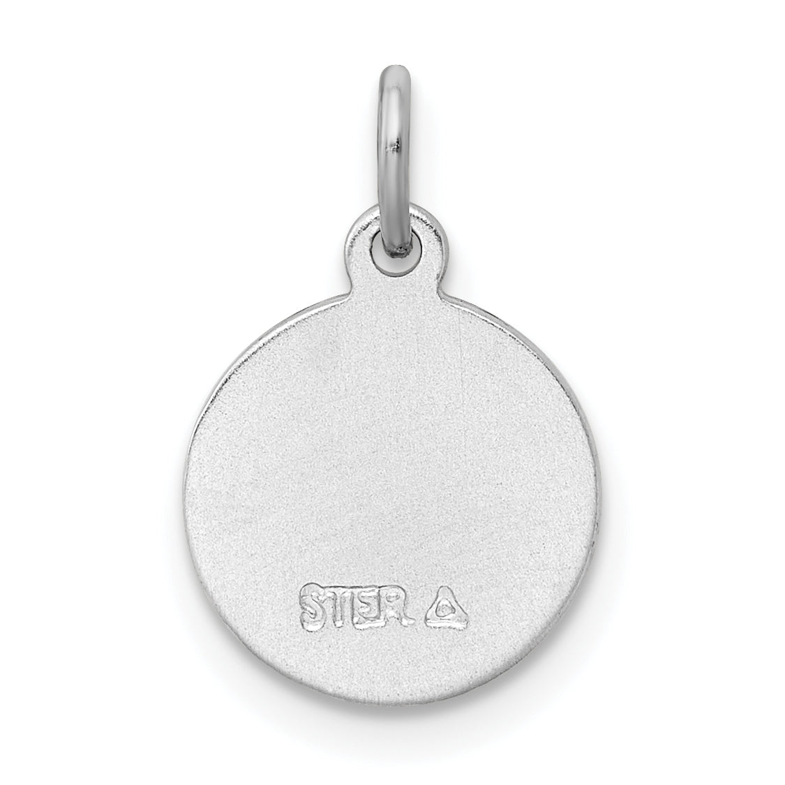 Sterling Silver Platinum-plated Angel Medal Charm
