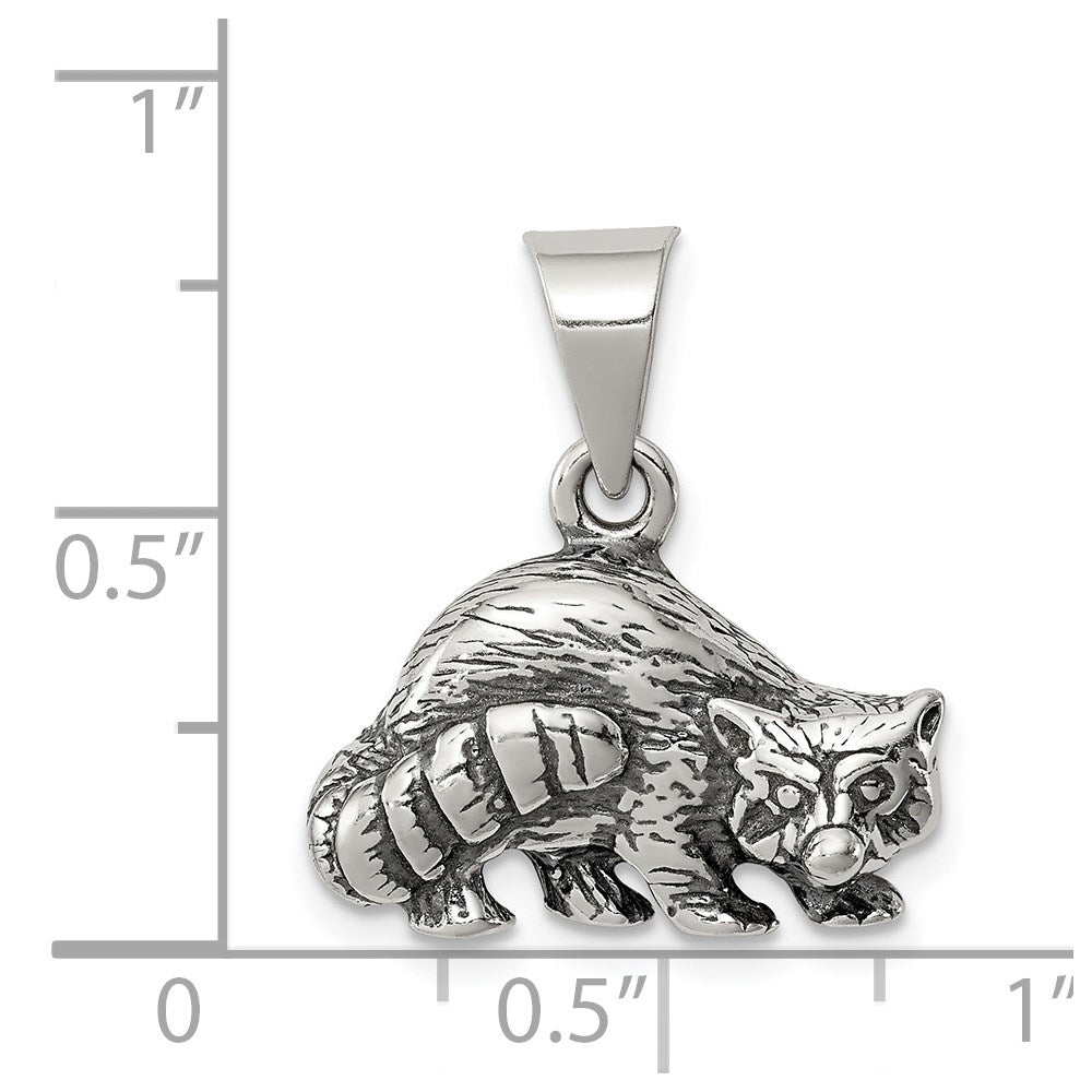 Sterling Silver Antiqued Raccoon Charm