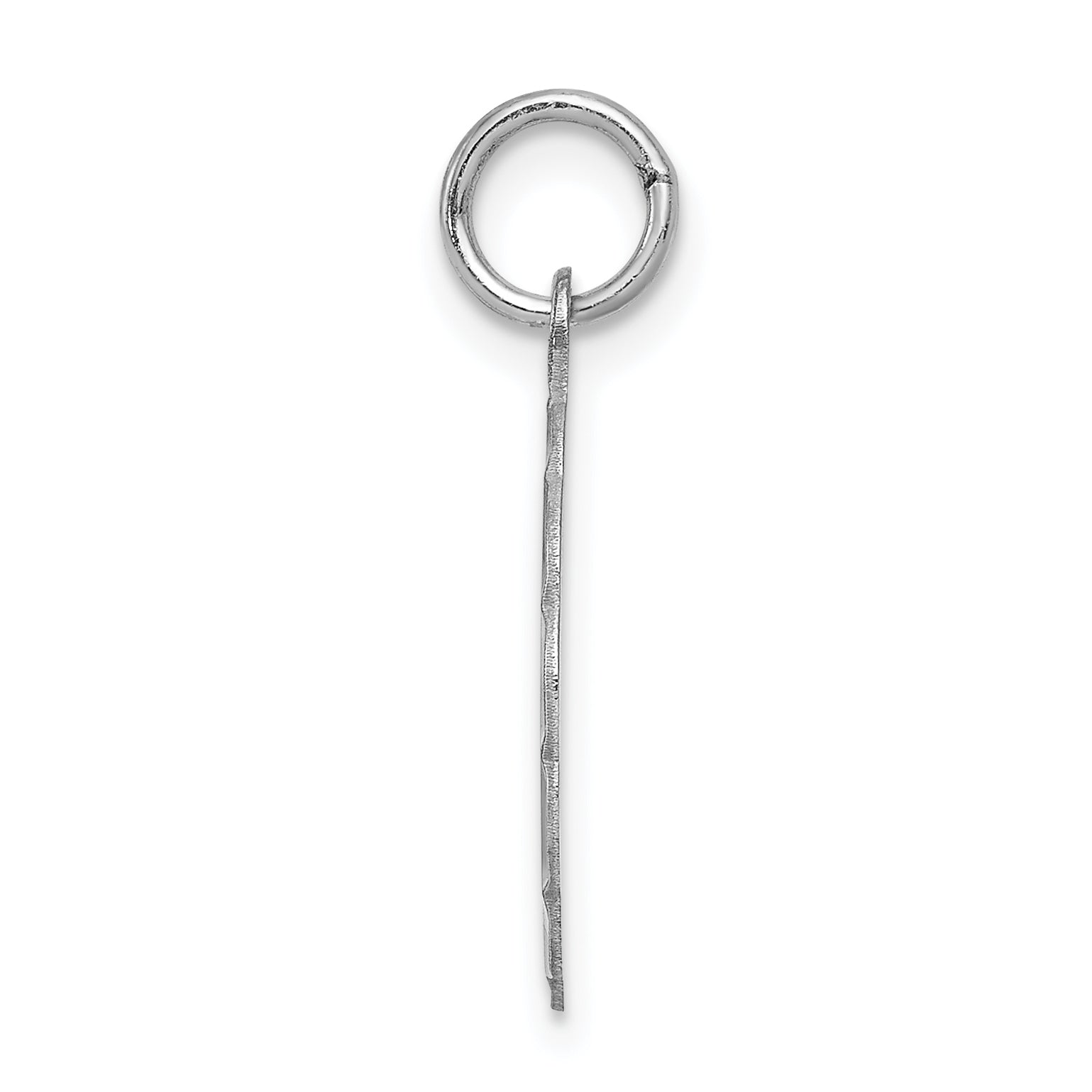 Sterling Silver Rhodium-plated Brocaded Letter B Initial Charm