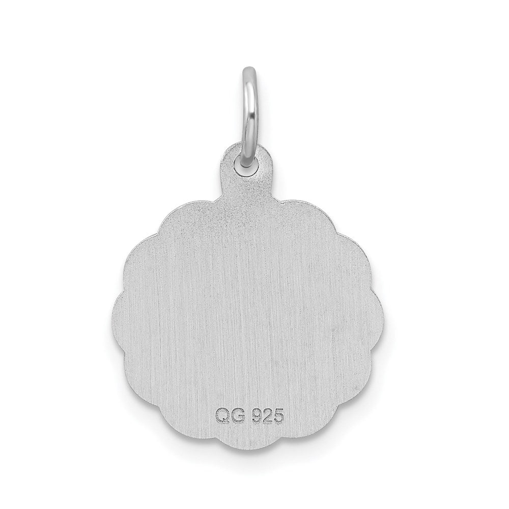 Sterling Silver/Rhodium-plated Brocaded Letter P Initial Pendant