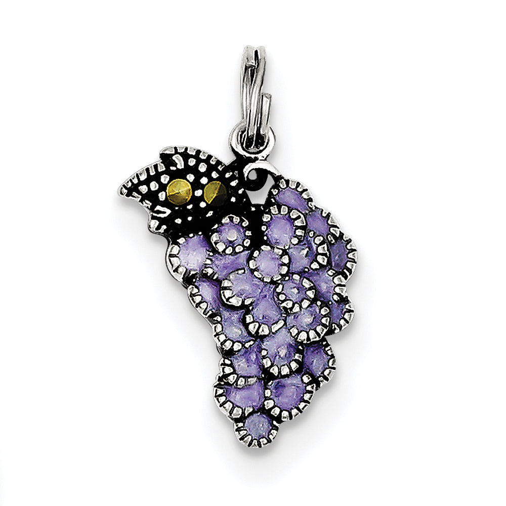 Sterling Silver Enameled Purple Grape Charm