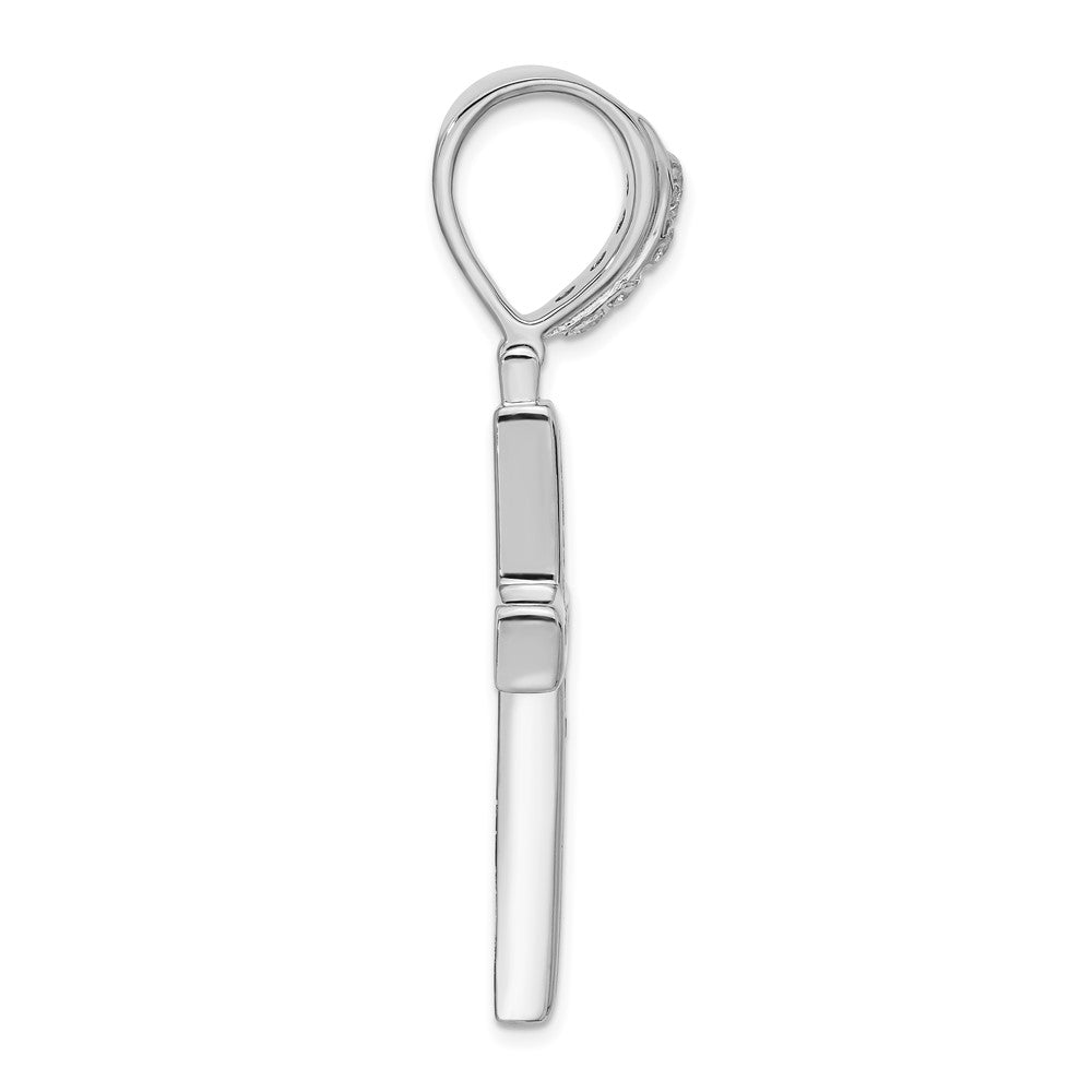 Sterling Silver Rhodium-plated CZ Cross Pendant