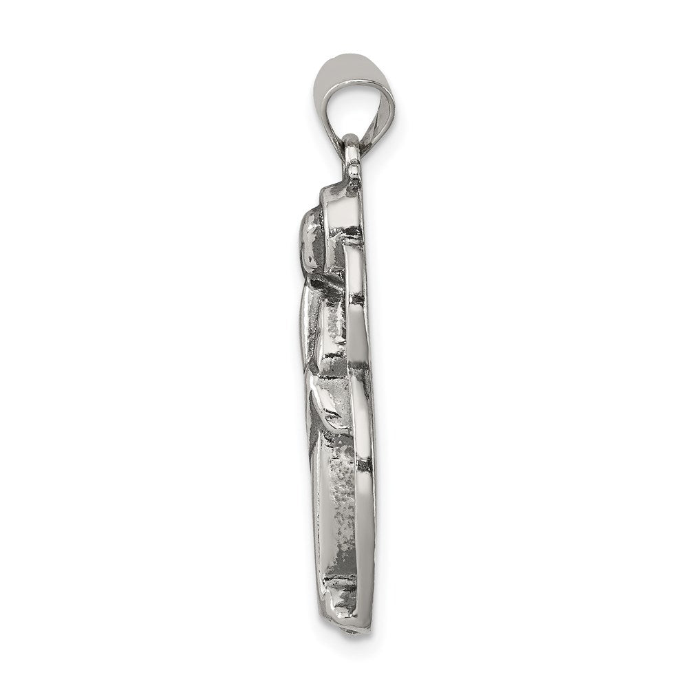 Sterling Silver Antiqued Blessed Mary Charm