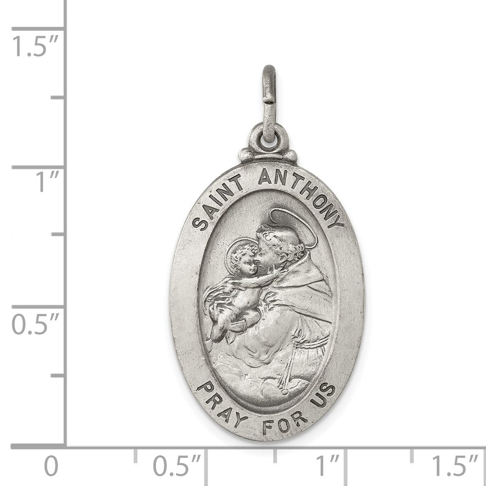 Sterling Silver Antiqued Saint Anthony Medal