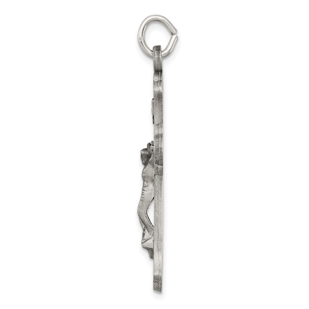 Sterling Silver Antiqued INRI Crucifix Pendant