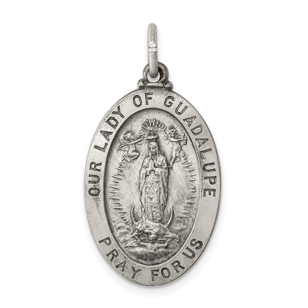 Sterling Silver Antiqued Our Lady of Guadalupe Medal
