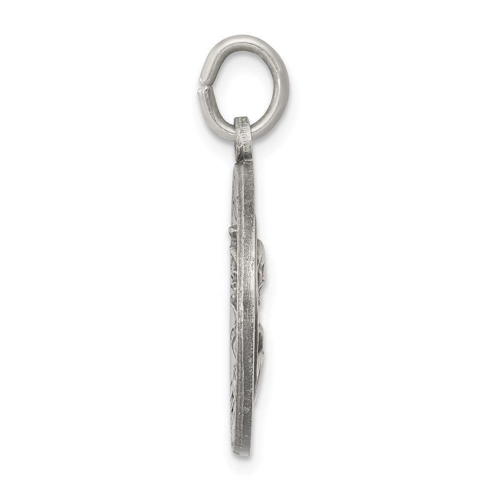 Sterling Silver Antiqued Queen of the Holy Scapular Medal