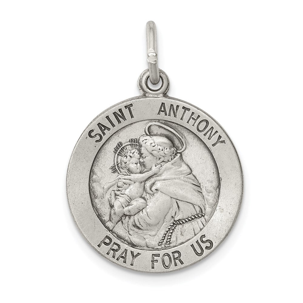 Sterling Silver Antiqued Saint Anthony Medal