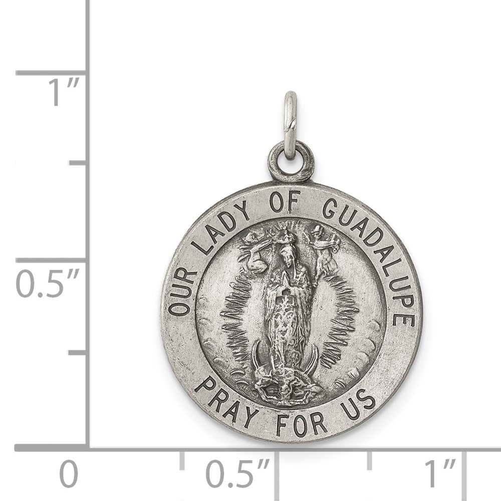 Sterling Silver Antiqued Our Lady of Guadalupe Medal