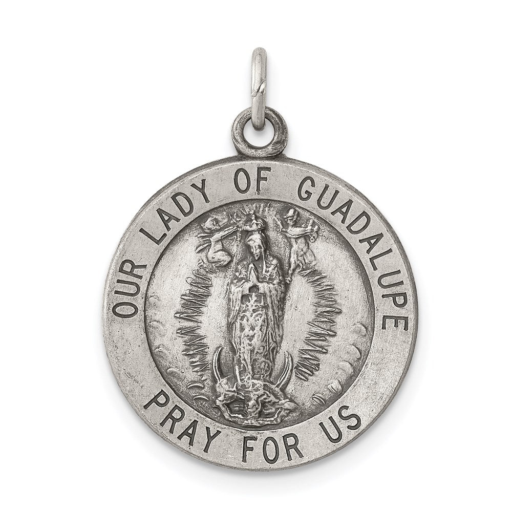 Sterling Silver Antiqued Our Lady of Guadalupe Medal