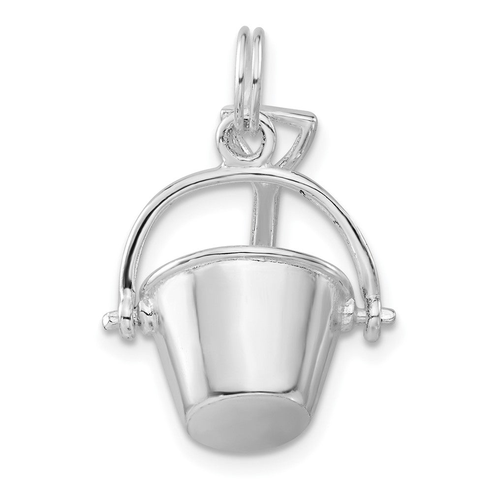 Sterling Silver 3-D Polished Shovel and Pail Charm