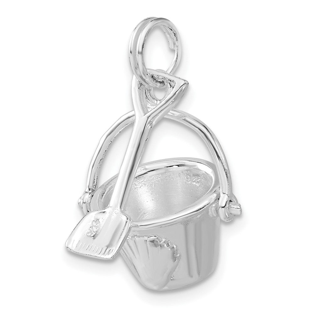 Sterling Silver 3-D Polished Shovel and Pail Charm