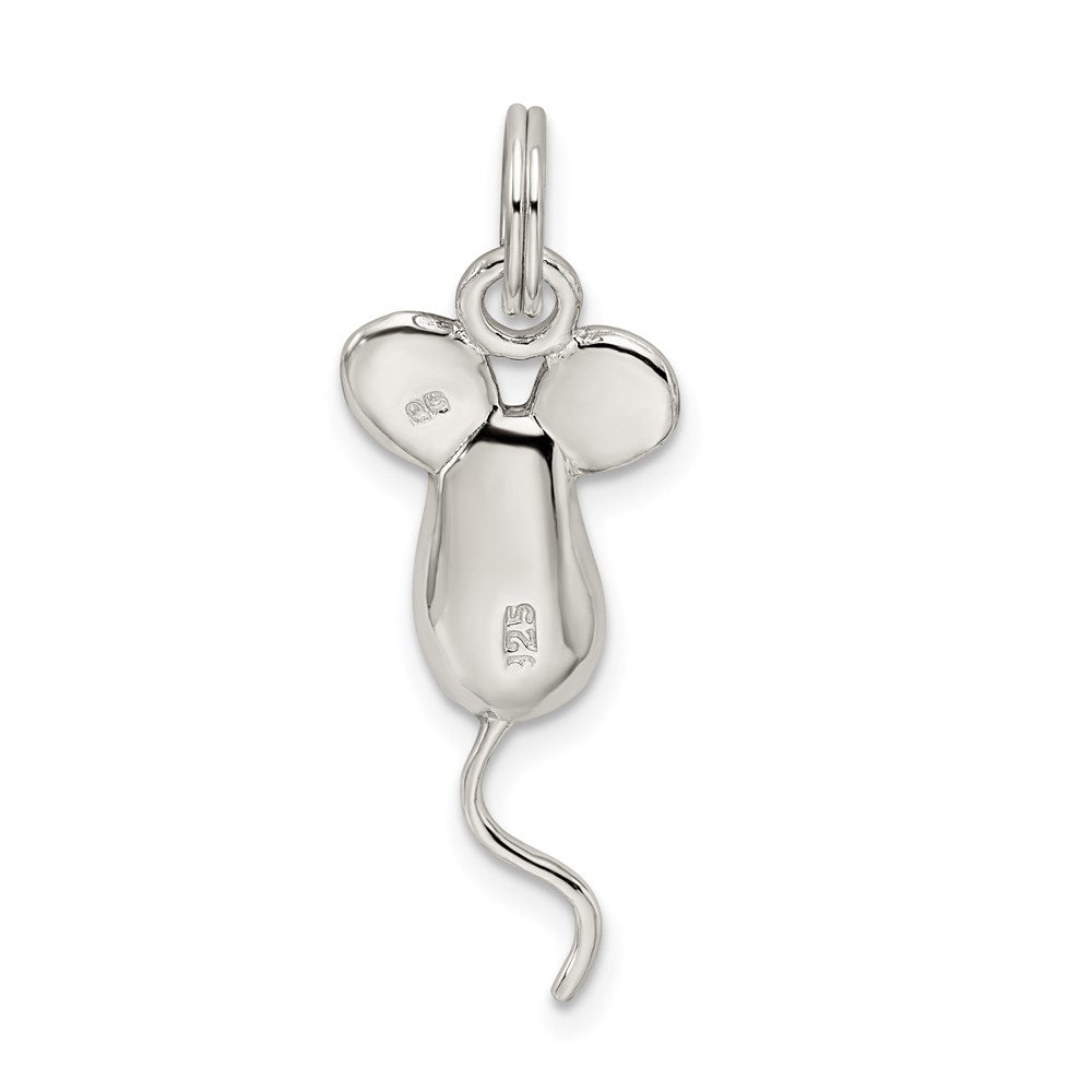 Sterling Silver Rhodium-plated Mouse Charm