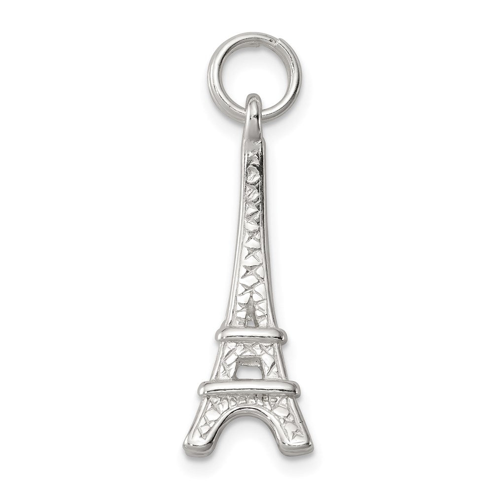 Sterling Silver Rhodium-plated Eiffel Tower Charm
