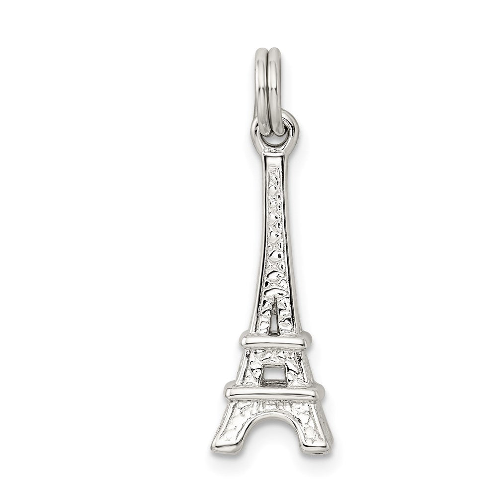 Sterling Silver Rhodium-plated Eiffel Tower Charm