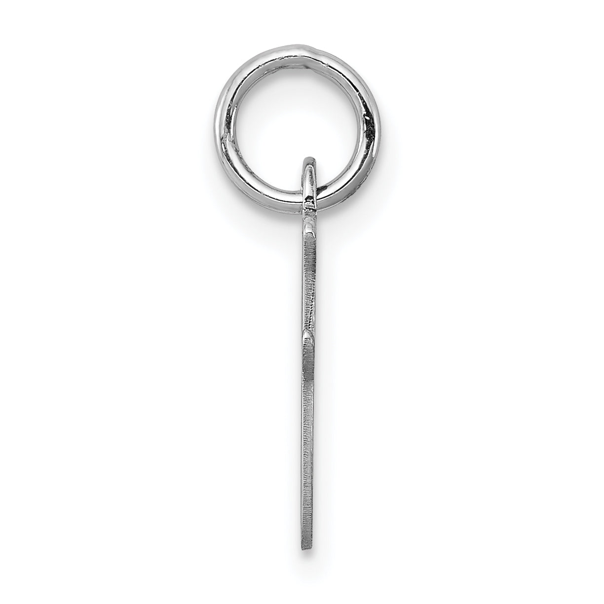 Sterling Silver Rhodium-plated Script Letter I Initial Charm