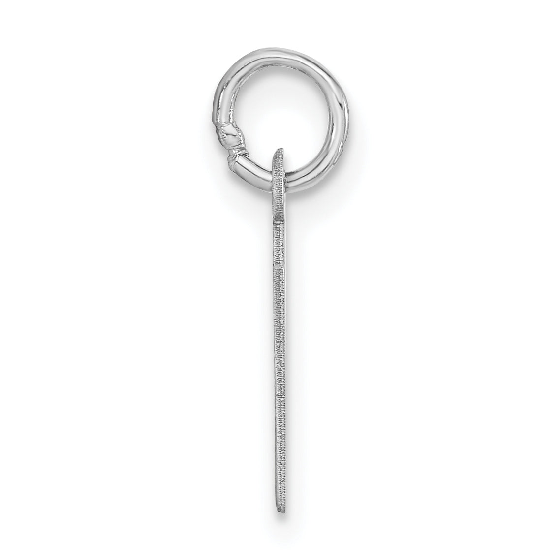 Sterling Silver Small Slanted Block Initial K Charm