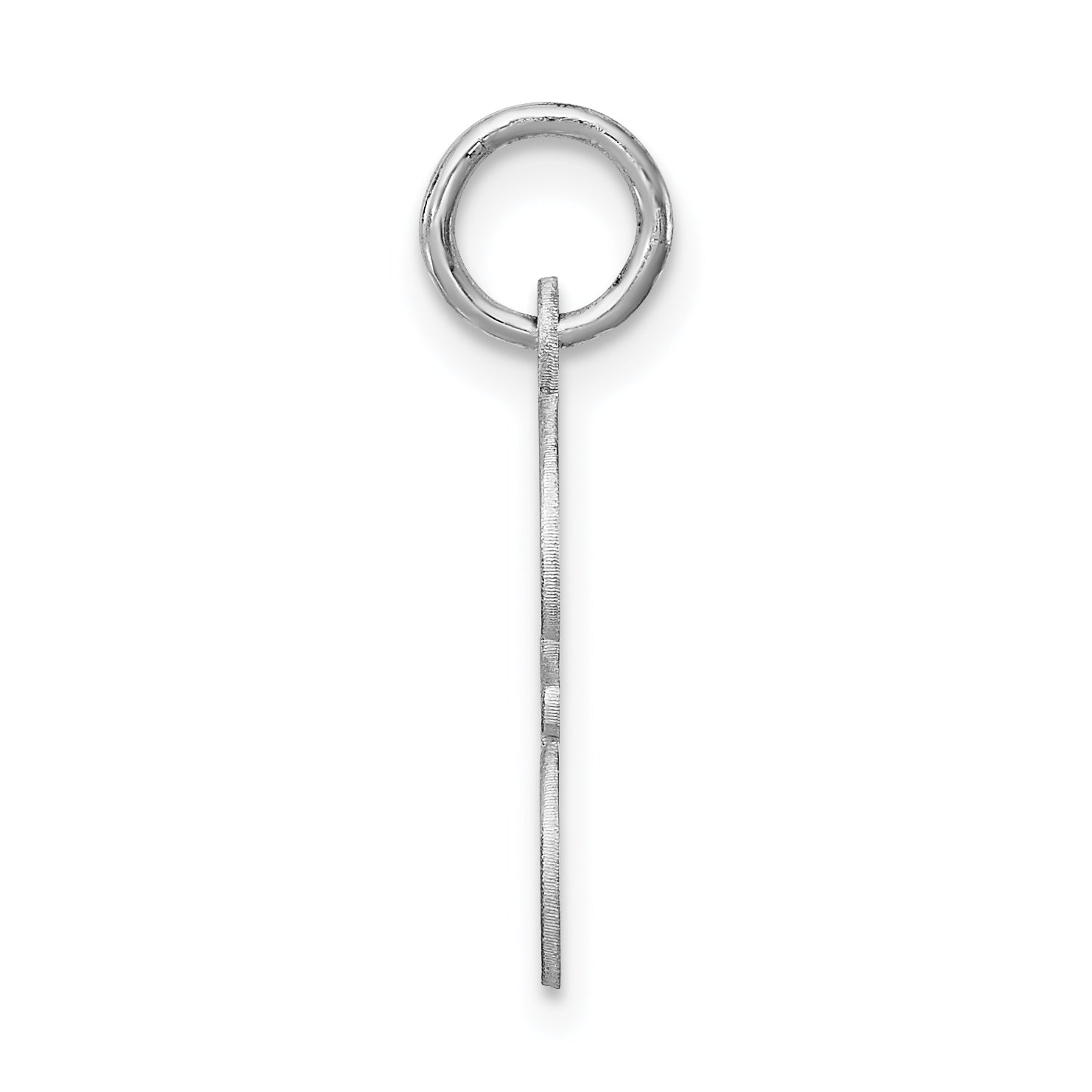 Sterling Silver Rhodium-plated Script Letter F Initial Charm