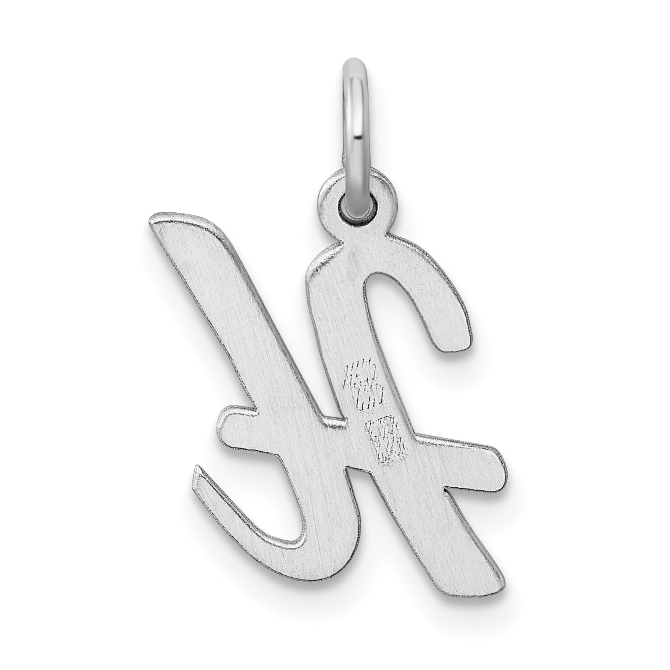 Sterling Silver Rhodium-plated Script Letter H Initial Charm