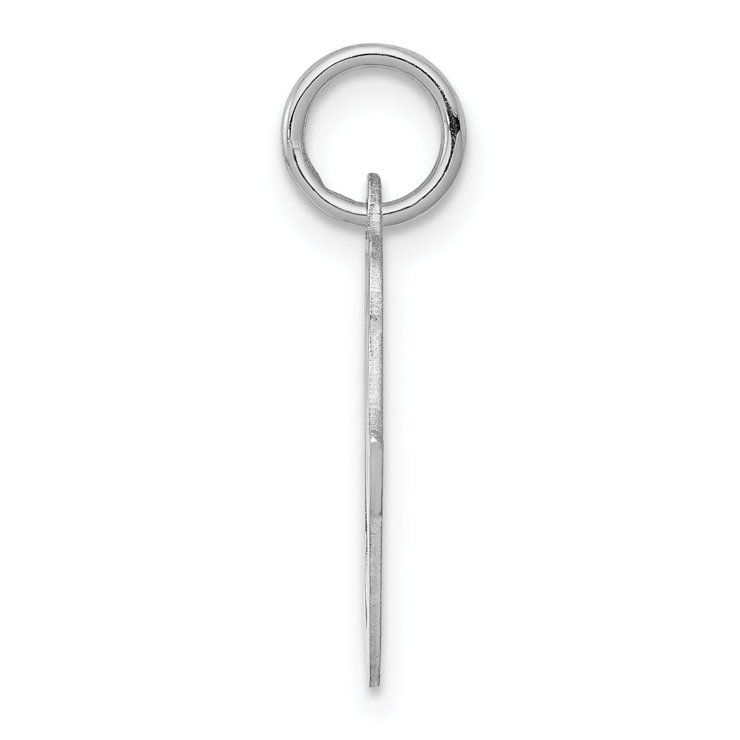 Sterling Silver Rhodium-plated Script Letter O Initial Charm