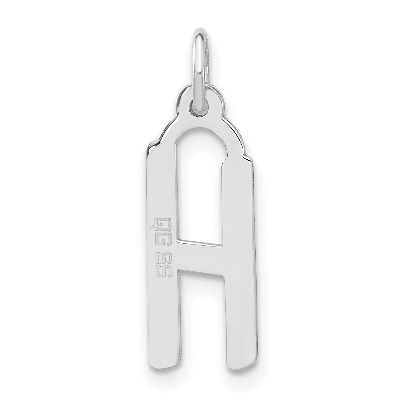 Sterling Silver Large Slanted Block Initial H Charm