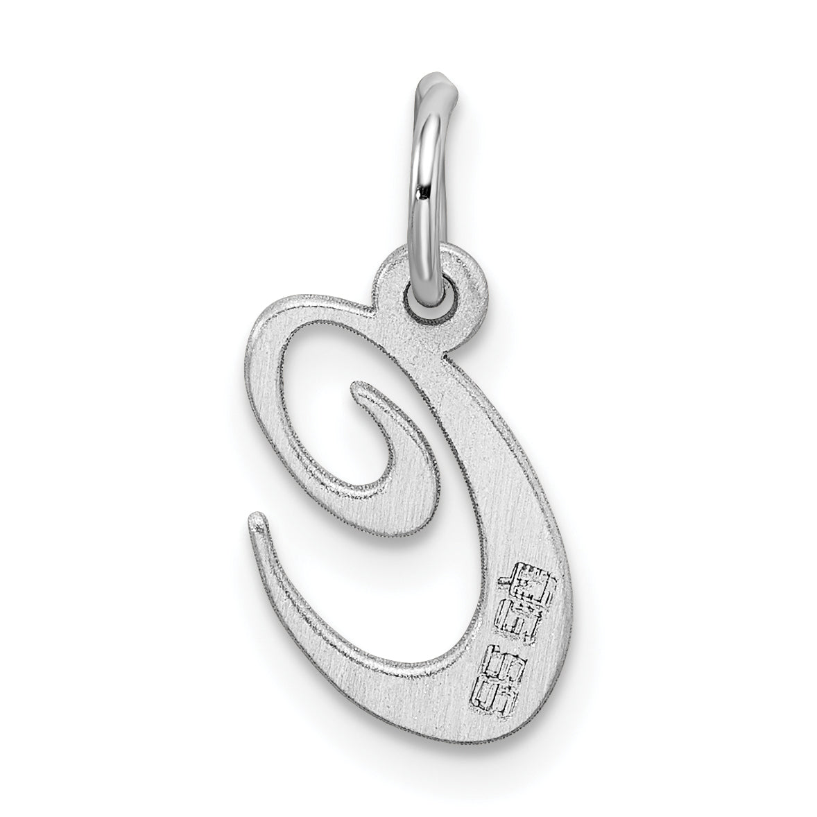 Sterling Silver Rhodium-plated Fancy Script Letter C Initial Charm