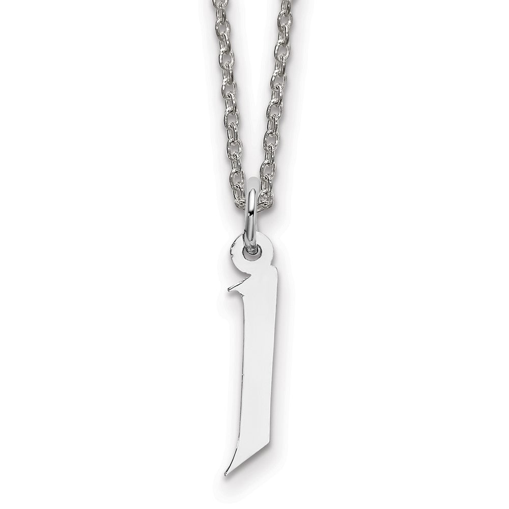 Sterling Silver Rhodium-plated Medium Artisan Block Initial J Necklace