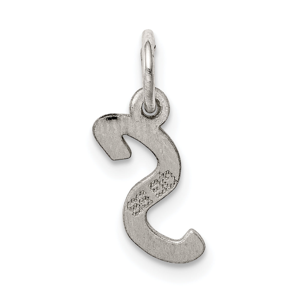 Sterling Silver Rhodium-plated Letter S Initial Charm