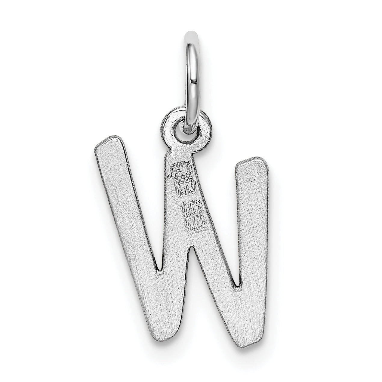 Sterling Silver Rhodium-plated Letter W Initial Charm