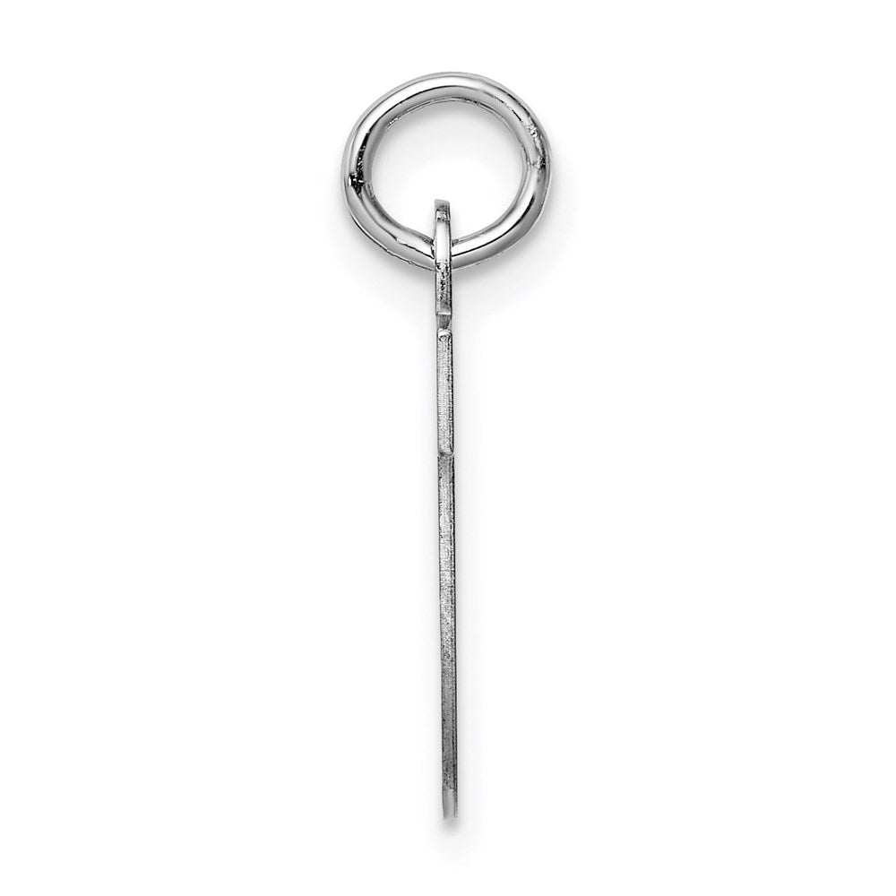 Sterling Silver Rhodium-plated Block Letter U Initial Charm