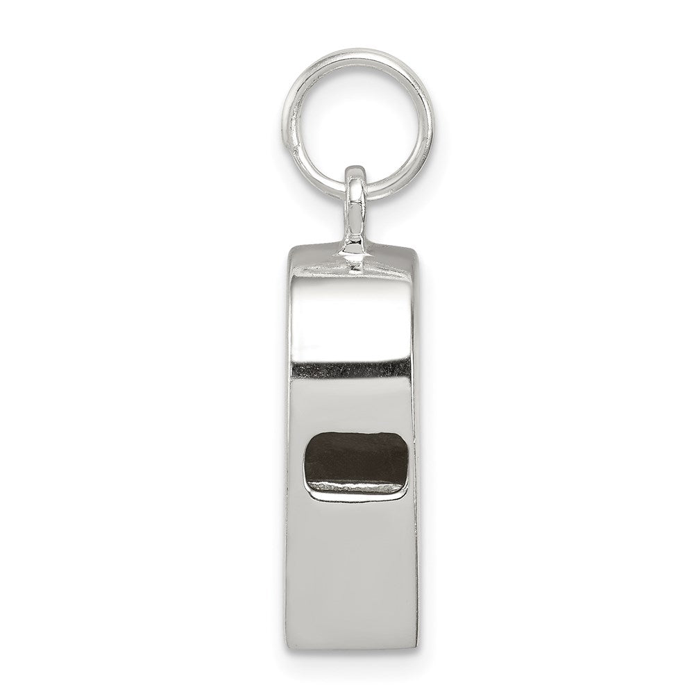 Sterling Silver Rhodium-plated Polished Whistle Charm