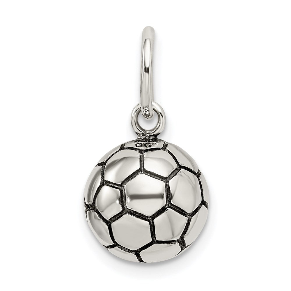 Sterling Silver Antique Soccer Ball Charm