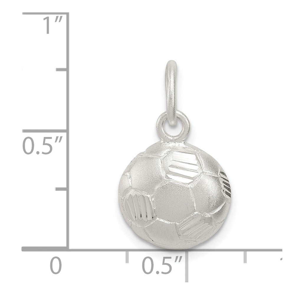 Sterling Silver Diamond Cut Soccer Ball Charm