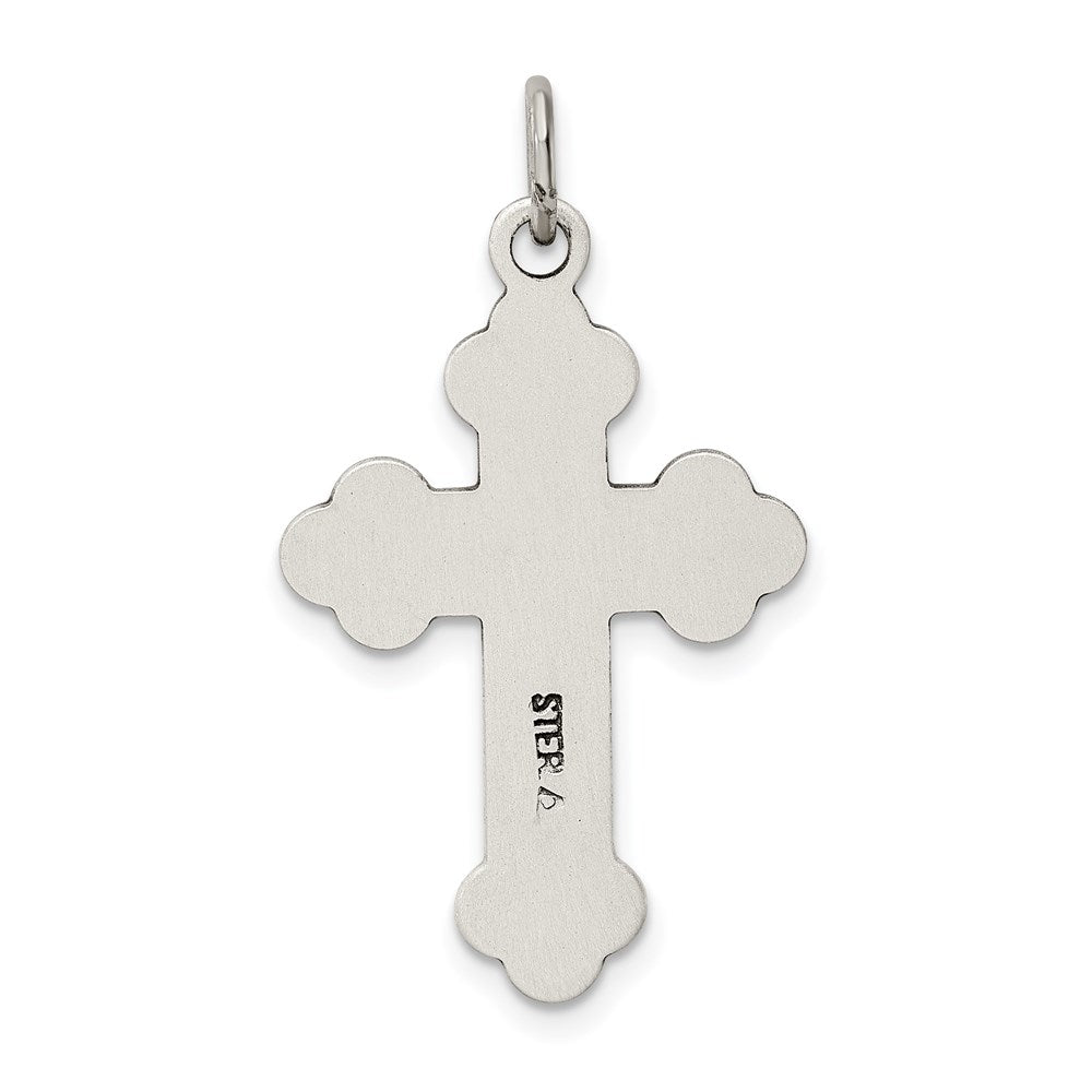 Sterling Silver Antiqued Budded Cross Pendant