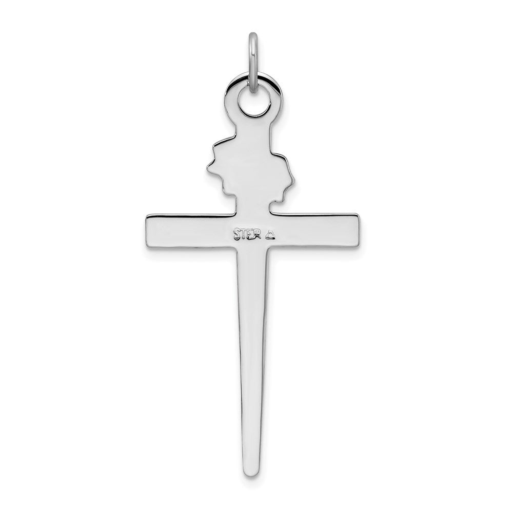Sterling Silver Rhodium-plated & 18k Gold-plated Cross Pendant