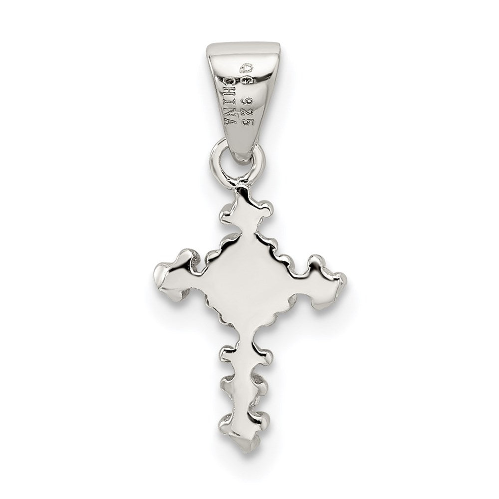 Sterling Silver Rhodium-plated CZ Cross Pendant