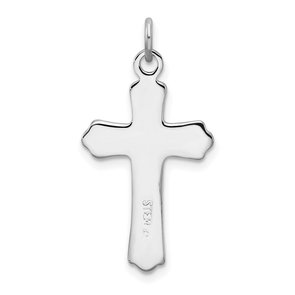 Sterling Silver Rhodium-plated & 18k Gold-plated Cross Charm