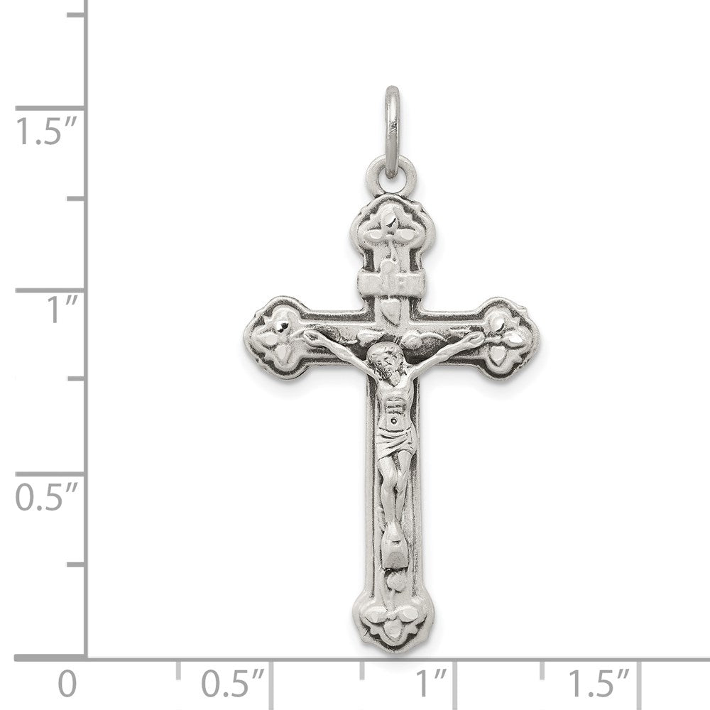 Sterling Silver Antiqued INRI Crucifix Pendant