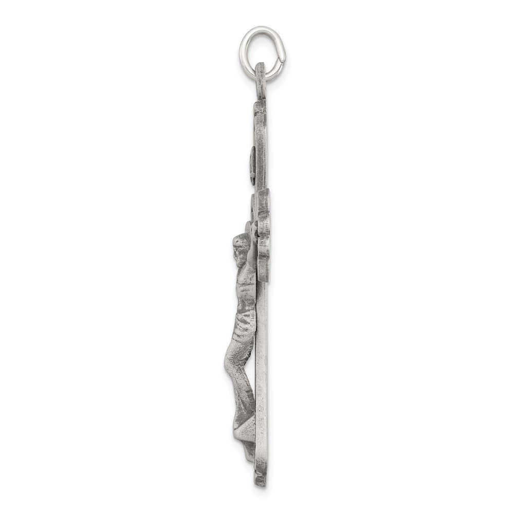 Sterling Silver Antiqued INRI Crucifix Pendant