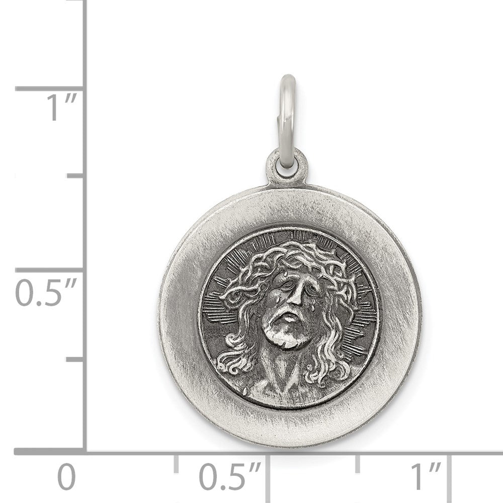Sterling Silver Antiqued Ecce Homo Medal