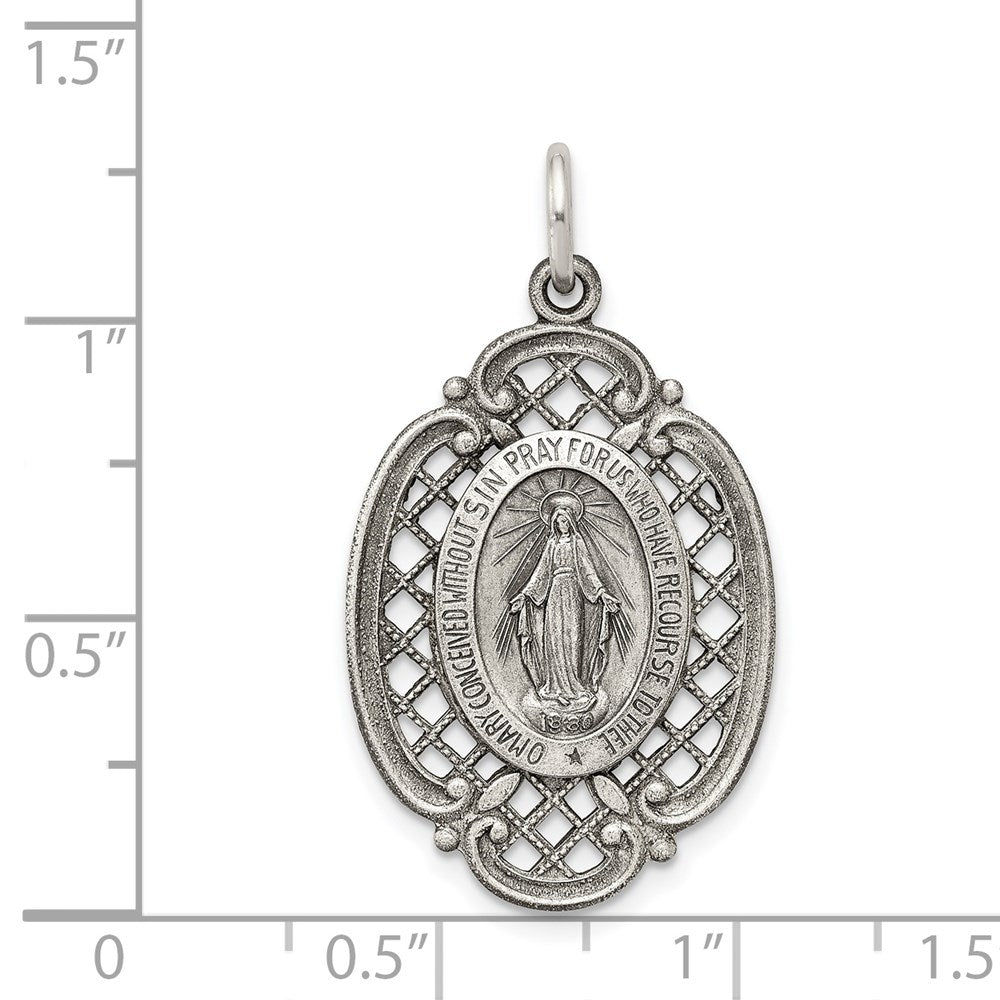 Sterling Silver Antiqued Miraculous Medal