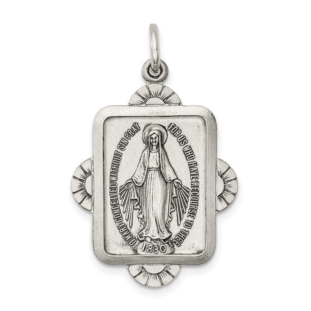 Sterling Silver Antiqued Miraculous Medal