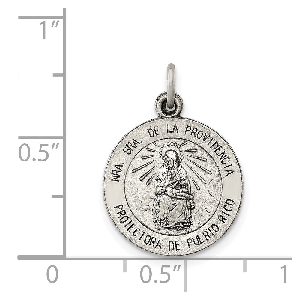 Sterling Silver Antiqued De La Providencia Medal